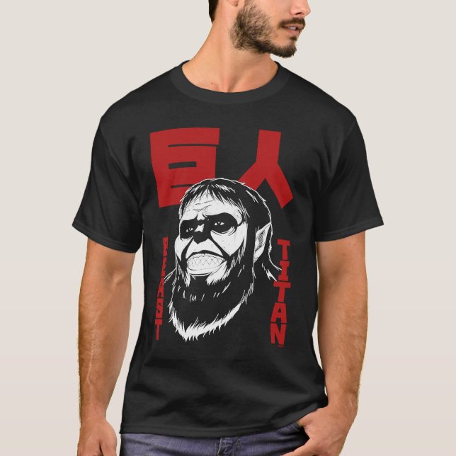 Attack on Titan Season 4 Beast Titan & Large Kanji T-Shirt (Vorderseite)