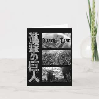 Attack on Titan Staffel 3 Drei Szenen mit Kanji Karte