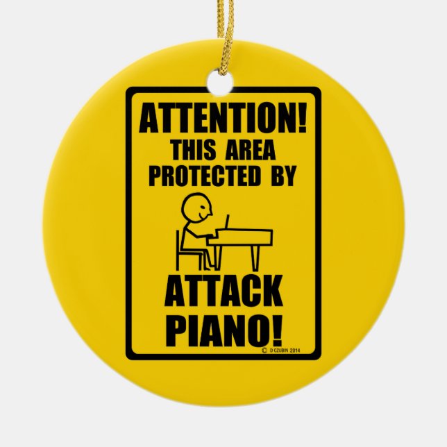 Attack Piano Keramik Ornament (Vorne)