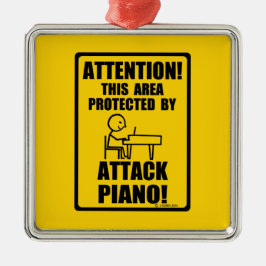Attack Piano Silbernes Ornament