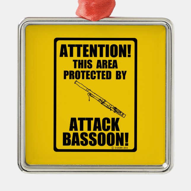 Attacken-Bassoon Silbernes Ornament (Vorne)