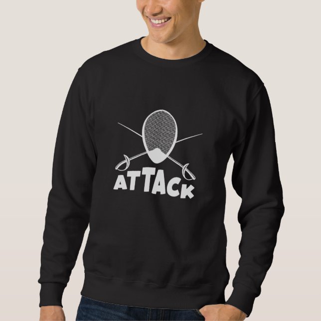 Attacken Fencing Fencer-Maske Sweatshirt (Vorderseite)