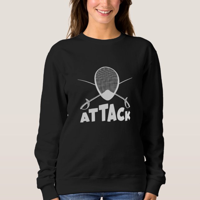 Attacken Fencing Fencer-Maske Sweatshirt (Vorderseite)