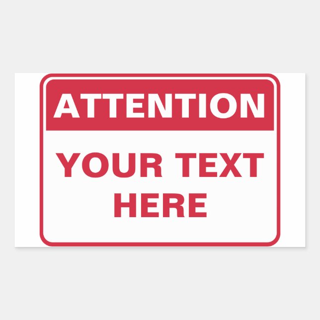 Attention Sign, template, Rechteckiger Aufkleber (Vorderseite)