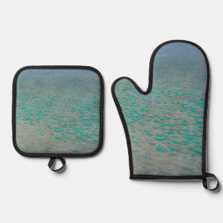 Attersee, Küstenlandschaftsmalerei, Gustav Klimt Ofenhandschuh & Topflappen-Set