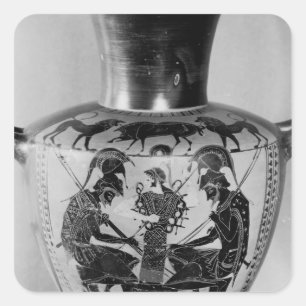 Attic schwarze Figur Hydra Quadratischer Aufkleber