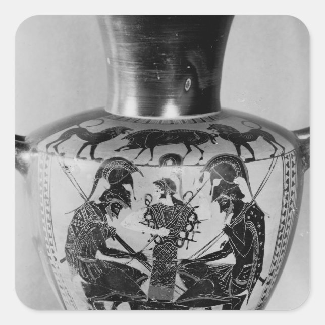 Attic schwarze Figur Hydra Quadratischer Aufkleber (Vorderseite)