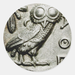 Attica Tetradrachm Owlthena Runder Aufkleber