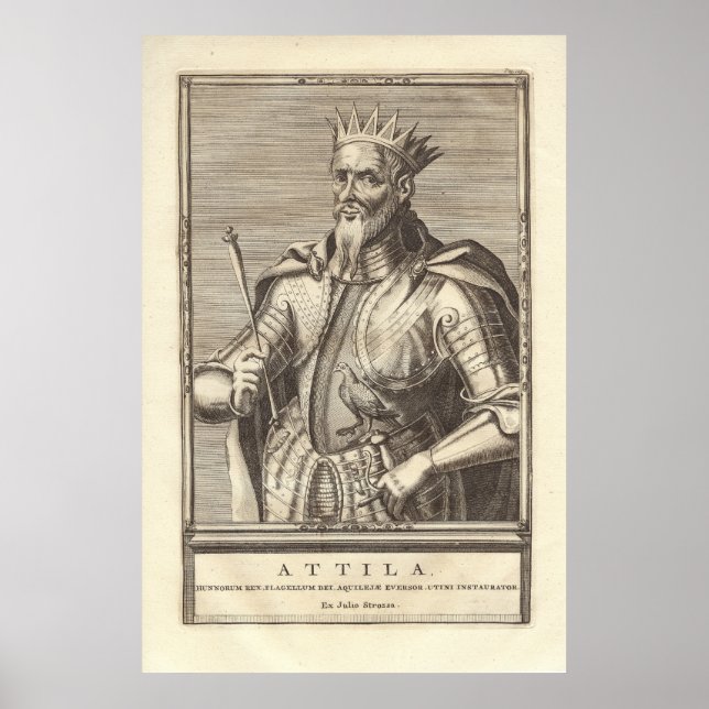 Attila The Hun, Geißel Gottes, aus der Antike Prin Poster (Vorne)