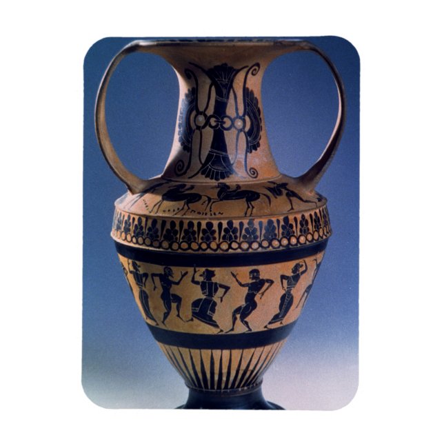 Attische schwarze Figur Amphora mit Tänzerin, c.53 Magnet (Vertikal)
