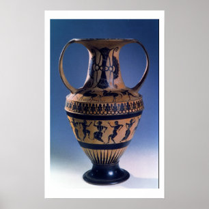 Attische schwarze Figur Amphora mit Tänzerin, c.53 Poster