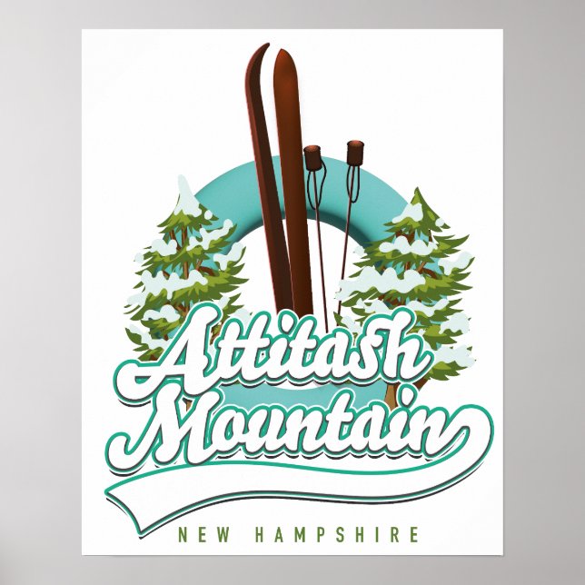 Attitash Berg New Hampshire Ski Logo Poster (Vorne)