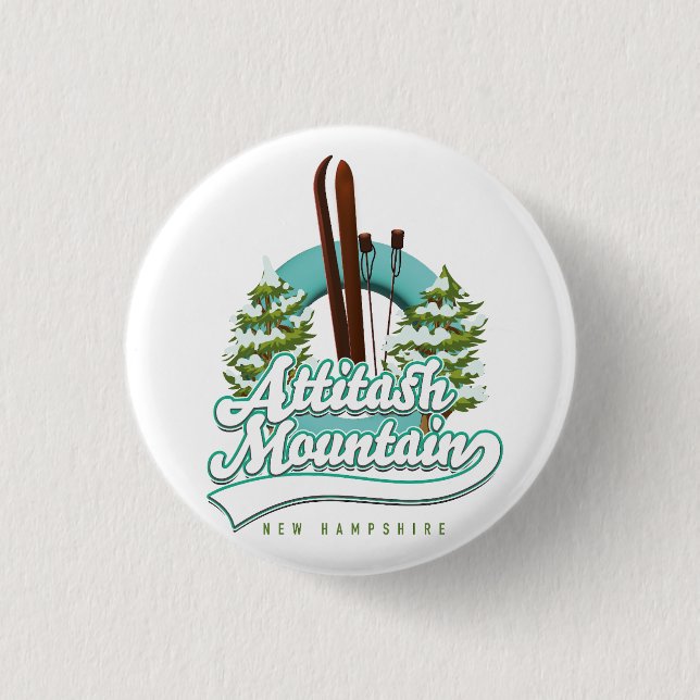 Attitash neues hampshire-Ski-Logo Button (Vorderseite)