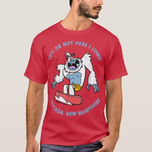 Attitash, New Hampshire Yeti Snowboarden Urlaub T-Shirt