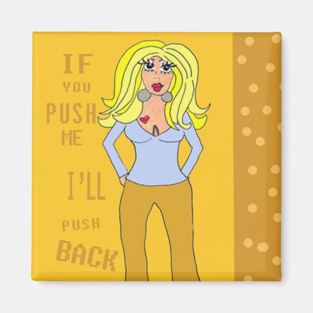 Attitude Cartoon Girl Magnet (Vorne)