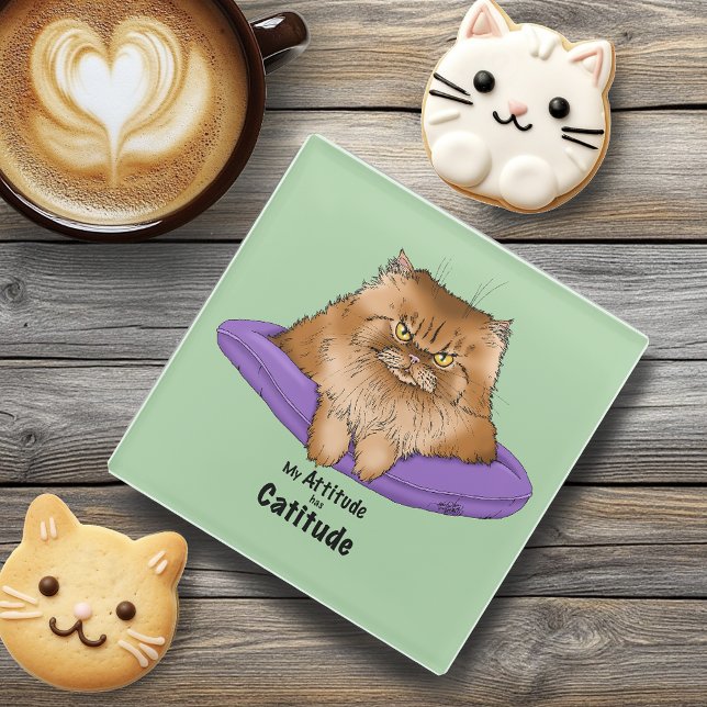 Attitude has Catitude Glasuntersetzer (Von Creator hochgeladen)