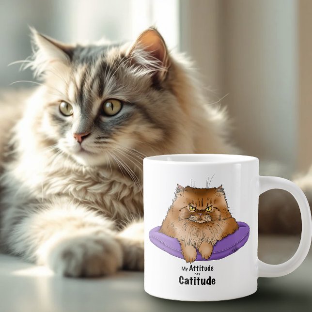 Attitude hat Katitude Jumbo-Tasse (Von Creator hochgeladen)