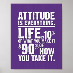 Attitude is Everything Poster - Lila