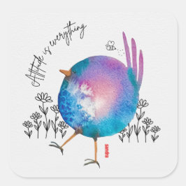 ATTITUDE IST ALLES, WASSERSPIEGEL QUADRATISCHER AUFKLEBER