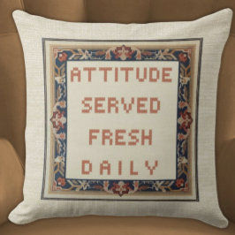 Attitude Serviert Fresh Daily Funny Funny Imitats Kissen