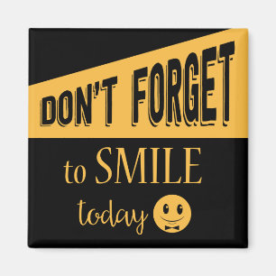 Attitude Smile sieht Motivierend Schwarz und Gold  Magnet