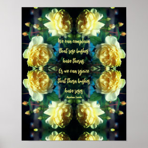 Attitude Yellow Roses Abstrakt Inspiration Poster