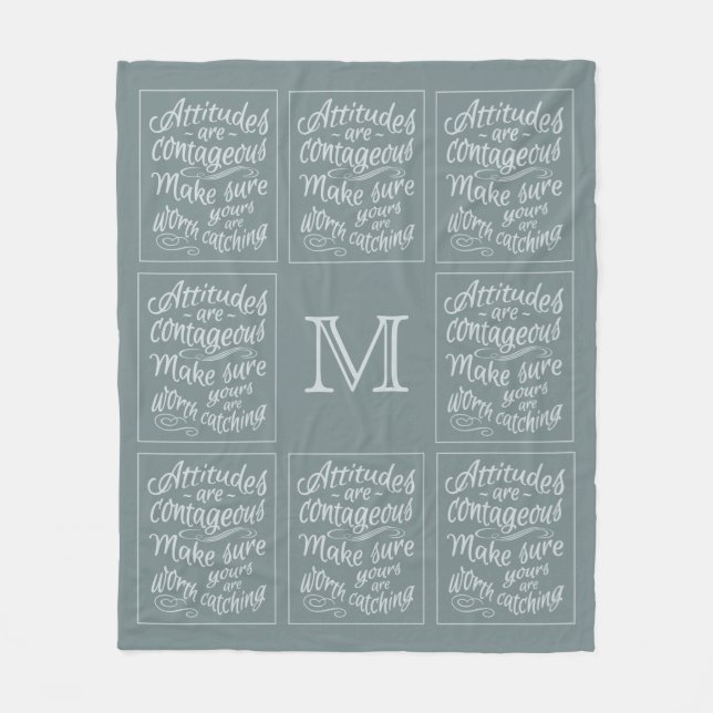 ATTITUDES Custom Monogramm Fleece Decke (Vorderseite)