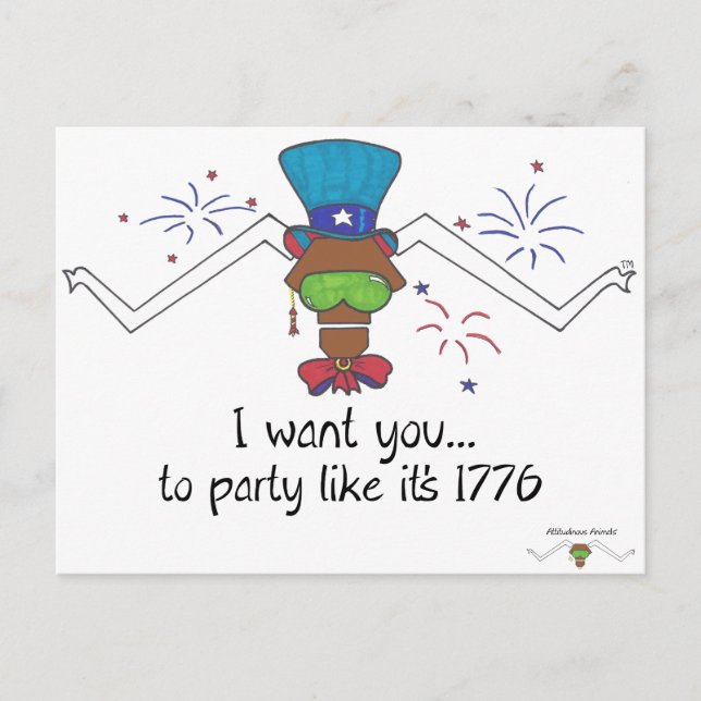 Attitudinous Animals® Lone Star Steer 4th PostCard Postkarte (Vorderseite)