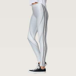 Attoni Silber geometrisches Muster Leggings