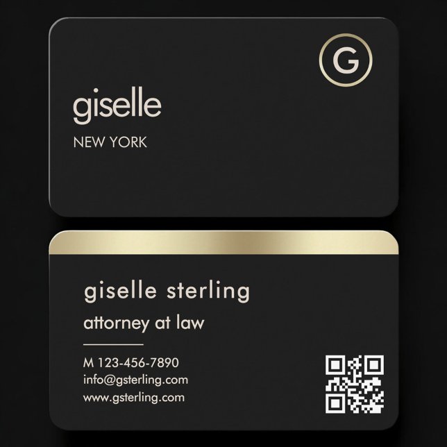 Attorney at Law Black Gold QR Code Visitenkarte (Von Creator hochgeladen)