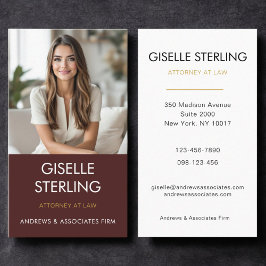 Attorney at Law Burgundy Gold Photo  Visitenkarte