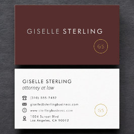 Attorney at Law Burgundy & Gold Visitenkarte