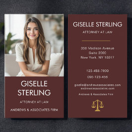 Attorney at Law Burgundy Professional Photo  Visitenkarte