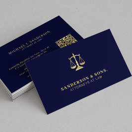 Attorney at law lawyer professional gold navy visitenkarte