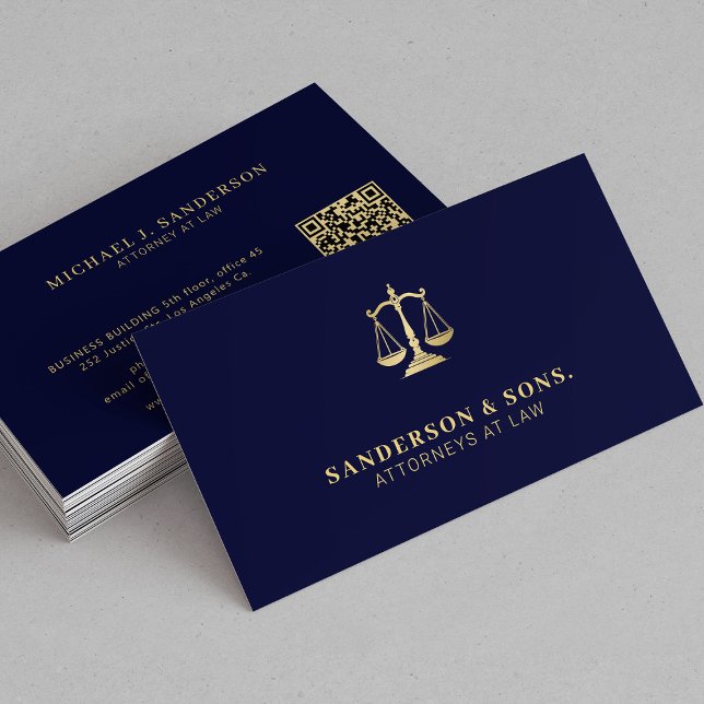 Attorney at law lawyer professional gold navy visitenkarte (Von Creator hochgeladen)
