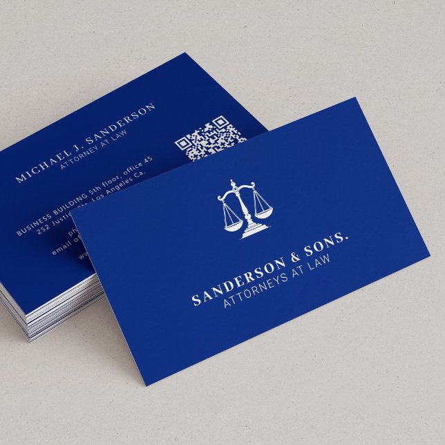 Attorney at law lawyer professional royal blue visitenkarte (Von Creator hochgeladen)