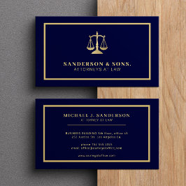 Attorney at law professional elegant gold navy visitenkarte