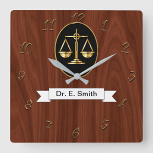 Attorney at law quadratische wanduhr