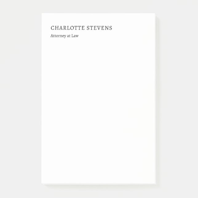 Attorney at Law Trendy Minimalist Elegant Simple Post-it Klebezettel (Vorderseite)