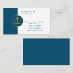 Attorney Beruflich Blue   weiß Visitenkarte