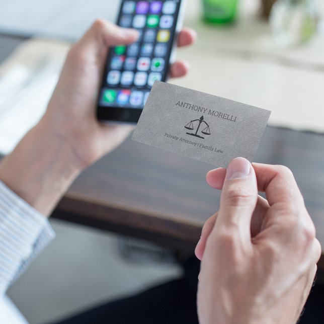 Attorney Beruflich Gray | Schwarz Visitenkarte (Von Creator hochgeladen)