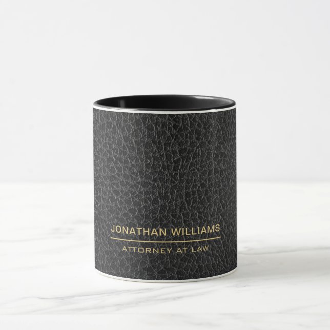Attorney Faux Leather Custom Name Black  Tasse (Zentrum)