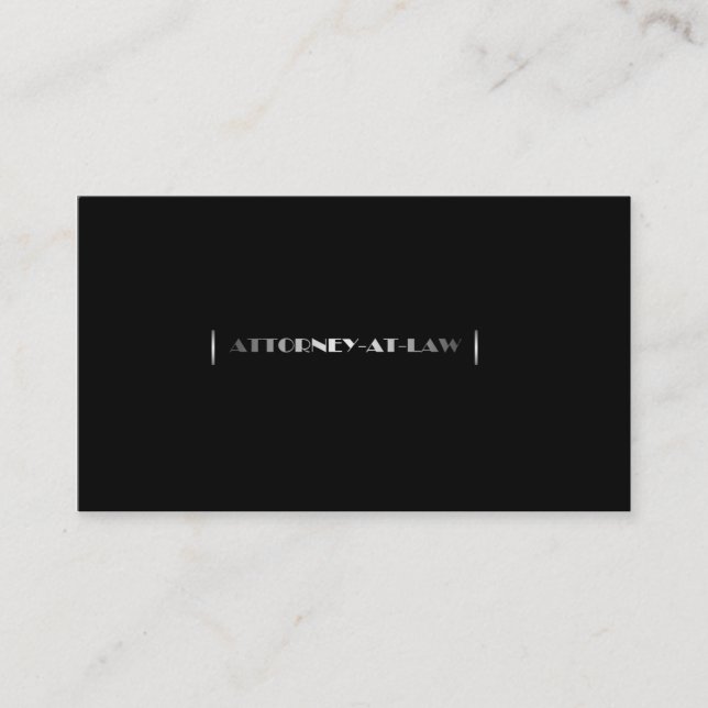 Attorney/Lawyer/Law Firm Black Business Card Visitenkarte (Vorderseite)