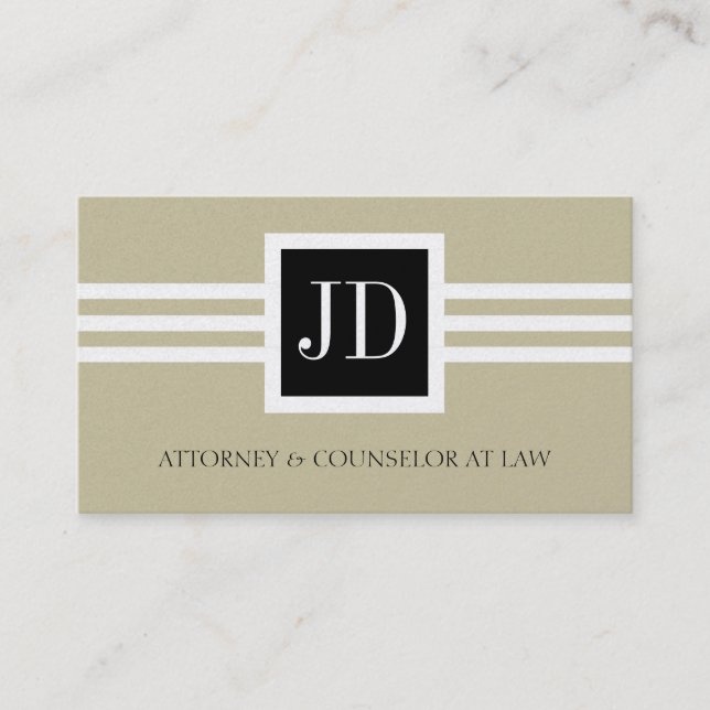Attorney Lawyer Law Firm Monogram Tan Gold Paper Visitenkarte (Vorderseite)