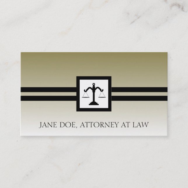 Attorney Lawyer Law Firm Office Scale Gold Fade Visitenkarte (Vorderseite)