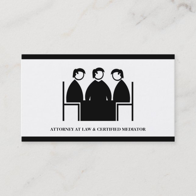 Attorney Lawyer Mediator Mediation Law Office Firm Visitenkarte (Vorderseite)