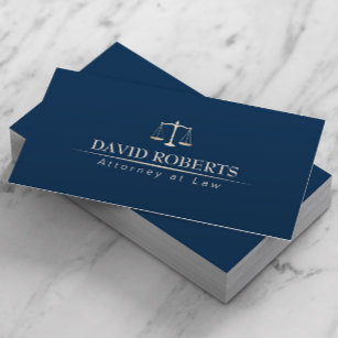 Attorney Lawyer Professional Blue & Gold Visitenkarte