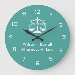 Attorney Office Business Logo Wall Clocks Große Wanduhr
