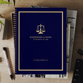 Attorney professional gold scales of justice navy notizbuch