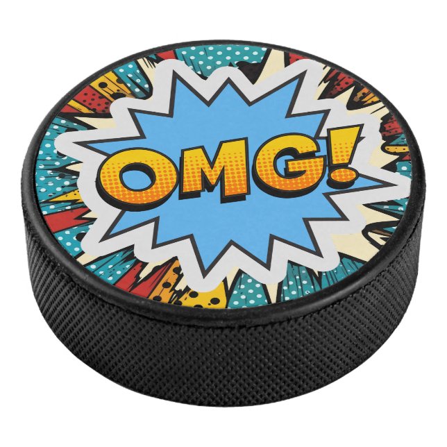 Attractive eye catching graffiti Pop art OMG Eishockey Puck (3/4)